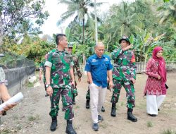 Kasdim 1422/Maros dan Danramil 1422-03/Camba Sambut Kunjungan Tim Wasev TMMD di Gattareng Matinggi