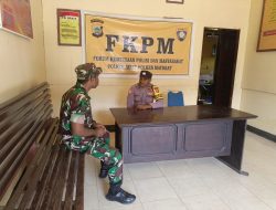 Sinergitas TNI-Polri, Babinsa Aifat Anjangsana Ke Polsek Aifat.