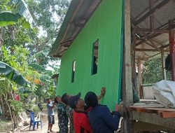 Rehab RTLH yang dikerjakan oleh Kodim 1404/Pinrang Masuki Tahap Pemasangan Dinding
