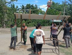 Peringati Maulid Nabi Muhammad SAW, Babinsa dan Warga Adakan Gotong Royong Bersama