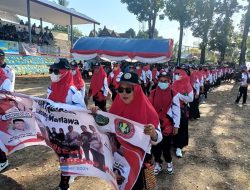 Babinsa Ramil 1422-05/TB Memantau Pembukaan Pekan Olahraga dan Seni (PORSENI) PGRI Kabupaten Maros Ke-VII Tahun 2024