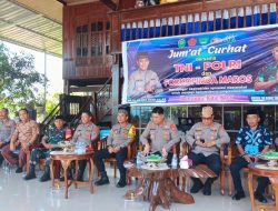 Babinsa Koramil 1421-01/Lau Pantau Kegiatan Jumat Curhat Bersama Polres Maros