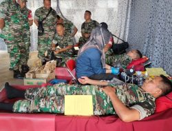 Kodim 1422/Maros Gelar Bakti Sosial Donor Darah Dalam Rangka HUT Ke – 79 TNI