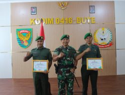 Komandan Kodim 0416/Bute PimpinLa Lasung Tradisi Korp Raport Masuk dan Pindah Satuan