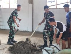Manunggal Bersama Warga Desa di Perbatasan RI-Malaysia, Satgas Pamtas Yonzipur 8/SMG Berperan Aktif dalam Pembangunan Gereja di untuk Mendukung Kegiatan Peribadatan Masyarakat