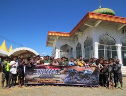 Sambut HUT TNI ke 79 Kodim 0116/Nagan Raya Laksanakan Karya Bakti Pembersihan Pasar Irigasi dan Lingkungan Masjid
