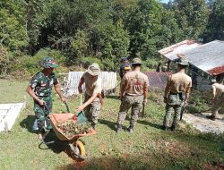 Tingkatkan Sinergitas di Perbatasan,Satgas Yonzipur 8/SMG Laksanakan Karya Bakti Bersama Tentara Darat Malaysia di Desa Bakelalan Tapal Batas RI-Malaysia
