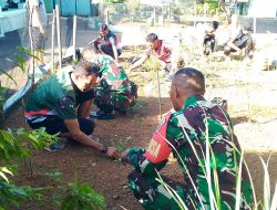 Ciptakan Suasana Perkantoran Yang Nyaman, Personel Koramil 15/Mare Melaksanakan Pembersihan Pangkalan