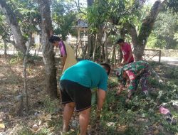 Penuh Keakraban, Babinsa Sibulue Bantu Warganya Bersihkan Halaman Rumah