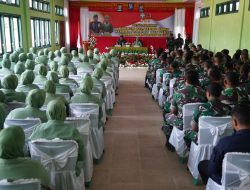 Danrem 012/Teuku Umar didamping Ketua Persit KCK Koorcab Rem 012 Kunjungan Kerja Ke Makodim 0116/Nagan Raya