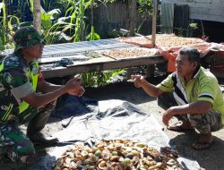 Berikan Motivasi, Babinsa Koramil 01/Simtim Komsos Dengan Petani Pinang