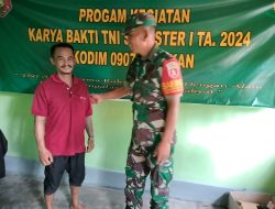 Karya Bakti TNI Semester I ,Kodim 0907/Trk Selesaikan Rehab Rumah Bapak Kaharudin