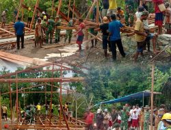 TNI AD Sayang Papua, Di Distrik Kayuni Babinsa Bersama Warga Bangun SD YPPK Santos Wargeb