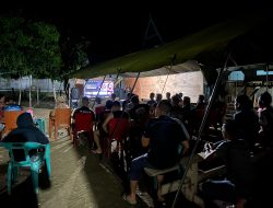 Satgas TMMD Ke-122 Kodim 1425 Jeneponto Gelar Nobar Bersama Masyarakat Desa Tuju