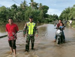 Babinsa Posramil Tadu Raya/Nagan Raya Pantau Banjir Di Wilayah Binaan