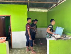Jaga Kebersihan Masjid, Anggota Satgas TMMD Ke 122 Kodim 1407/Bone Bersihkan Tempat Wudhu
