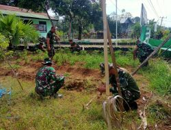 Anggota Koramil 1407-10/Ponre Melaksanakan Pembersihan Pangkalan