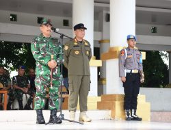 Danrem 141/Tp Hadiri Apel Pagelaran dan Pergeseran Pasukan Serta Patroli Sinergitas Dalam Rangka Pengamanan TPS Pilkada Serentak 2024