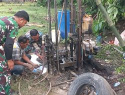 Dukung Ketahanan Pangan,Babinsa Koramil 1405-05/Mlts Terjun Langsung dalam Proses pengeboran Sumur Bor