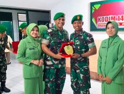 Dandim 1404/Pinrang Pimpin Korp Rapot Pelepasan Perwira Pindah Satuan Dan Penerimaan Personel Baru