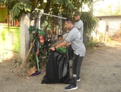Babinsa Koramil 1424-01/Sinjai Utara Kodim 1424/Sinjai Gelar Karya Bakti Pembersihan Sungai Tangka