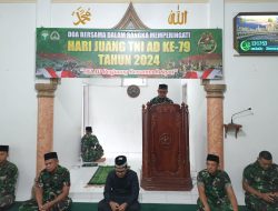 Semangat Juang TNI AD, Prajurit Kodim 0107/Asel Gelar Doa Bersama Sebagai Refleksi Diri dan Wujud Rasa Syukur Kepada Allah SWT