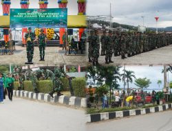 Peringati Hari Juang TNI AD Ke 79 & HUT Ke-8 Kodam XVIII/Kasuari, Danrem 182/JO Gelar Kerja Bhakti di Kota Fakfak