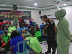 Korem 181/PVT Laksanakan Bakti Sosial Donor Darah dalam rangka Peringati Hari Juang TNI-AD ke-79 Tahun 2024