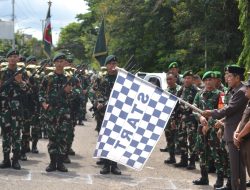 Upacara peringatan Hari Juang ke-76 Infanteri Tahun 2024 dalam rangka peleton beranting Yudhawastu Pramuka Jaya