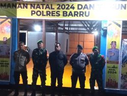 Personel Kodim 1405/Parepare Siaga di Pos Pelayanan Natal 2024 dan Tahun Baru 2025