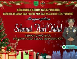 Dandim 1404/Pinrang Ucapkan Selamat Natal untuk Masyarakat yang Merayakan