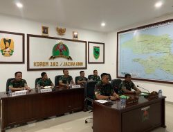 Melalui Vicon, Danrem 182/JO Hadiri Entry Briefing Pangdam XVIII/Kasuari