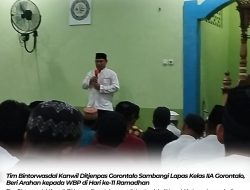 Sambangi Lapas Kelas IIA Gorontalo, Tim Bintorwasdal Kanwil Ditjenpas Gorontalo Beri Arahan kepada WBP di Hari ke-11 Ramadhan 1446 H