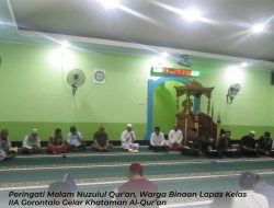 Peringati Malam Nuzulul Qur’an, Warga Binaan Lapas Kelas IIA Gorontalo Gelar Khataman Al-Qur’an