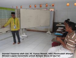 Inovasi Yasarna oleh Ust. Hi. Yunus Nawai, MH.I Permudah Warga Binaan Lapas Gorontalo untuk Belajar Baca Al-Qur’an