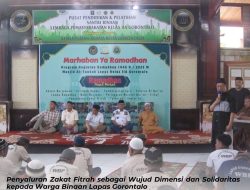 Penyaluran Zakat Fitrah sebagai Wujud Dimensi dan Solidaritas kepada Warga Binaan Lapas Gorontalo
