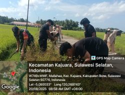 Babinsa Koramil 1407-18/Kajuara Melaksanakan Pembersihan Jalan, Wujud Sinergi TNI Dan Masyarakat