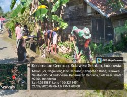 Babinsa Kodim 1407/Bone Koramil Cenrana Laksanakan Karya Bakti Bersama Warga Di Dusun Turungeng Sapie