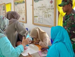Babinsa Kodim 1407/Bone Koramil 15/Mare Dampingi Kegiatan Posyandu Di Desa Ujung Tanah