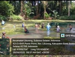 Babinsa Koramil 1407-14/Libureng Laksanakan Kerja Bakti Bersama Warga Bersihkan Sumber Air Telaga Biru
