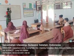 Babinsa Koramil 1407-05/Ulaweng Berikan Materi Wawasan Kebangsaan Kepada Siswa SD Di Tadang Palie