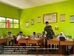 Babinsa Koramil 14/Libureng Kodim 1407/Bone Kunjungi SDN 185 Mario, Tekankan Pentinya Ketertiban Dan Kebersihan Sekolah