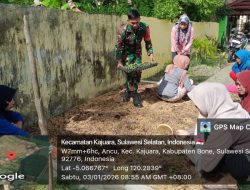 Babinsa Koramil 1407-18/Kajuara Bersama Ibu-Ibu PKK dan Kader Laksanakan Penanaman Bibit Cabai dan Sayuran