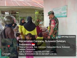 Lawan Stunting Sejak Dini, Babinsa Koramil 03/Cenrana Turun Tangan Dampingi Posyandu