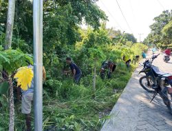 Babinsa Cenrana Kodim 1407/Bone Bersama Warga Dusun Arusingeng Kompak Bersihkan Bahu Jalan