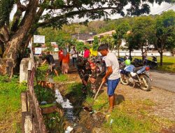 Saluran Air Bersih, Lingkungan Sehat : Aksi Peduli Lingkungan Babinsa Koramil 1407-05/Ulaweng Di Amali