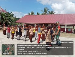 Babinsa Koramil 1407-01/Ajangale Berikan Materi PBB Kepada Siswa SD Inpres 4/82 Labissa