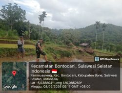 Terjang Lumpur, Babinsa Koramil 1407-20/Bontocani Turun Langsung Pantau Lahan Pertanian Di Pammusureng
