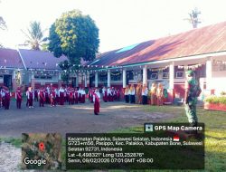 Bentuk Karakter Generasi Bangsa, Babinsa Koramil 1407-21/Palakka Pimpin Upacara Di Desa Pasempe