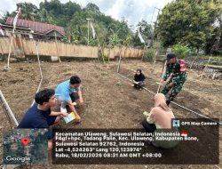 Perkuat Ketahanan Wilayah, Babinsa Koramil 05/Ulaweng Kodim 1407/Bone Turun Tangan Tanam Sayur